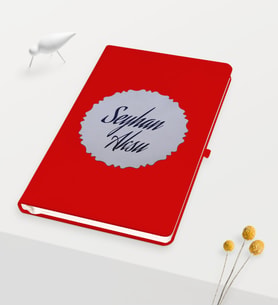 BK Gift Kişiye Özel Kabartma Plakalı Kırmızı Defter