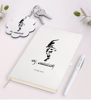 BK Gift Kişiye Özel Atatürk Temalı Beyaz Defter Kalem ve Anahtarlık Hediye Seti-22 (Model 1)