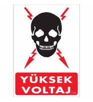 Pvc Levha quot;Yüksek Voltajquot; 25*35 cm