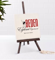 BK Gift Kişiye Özel Beden Eğitimi Öğretmeni Şovaleli Doğal Taş (Beyaz)