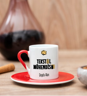 Tekstil Mühendisi Kırmızı Türk Kahvesi Fincanı
