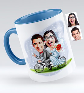 BK Gift Kişiye Özel Evleniyoruz Karikatür Kupa Bardak  3