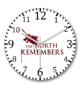 The North Remembers Duvar Saati Bombeli Gercek Cam
