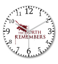 The North Remembers Duvar Saati Bombeli Gercek Cam
