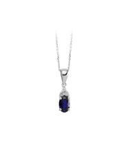 Sirius Oval Safir Taşlı Pırlanta Kolye 0704P0053