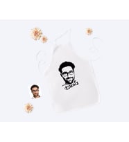 BK Gift Kişiye Özel İsimli Erkek Silüet Beyaz Mutfak Önlüğü-1