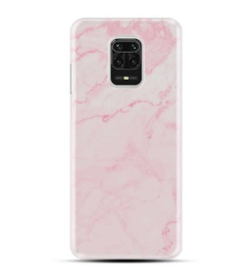 Kılıfland Xiaomi Redmi Note 9 Pro Kılıf Silikon Resimli Kapak Pembe Mermer Stok 1294
