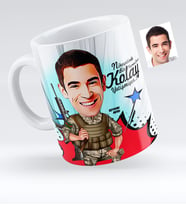 BK Gift Kişiye Özel Uzman Çavuş Karikatür Beyaz Kupa Bardak  1
