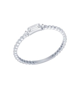 Diamond Line-Gülaylar Altın 14 Ayar Baget taşlı Yüzük