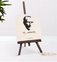BK Gift Kişiye Özel Atatürk Temalı Şovaleli Doğal Taş-23 (Beyaz)