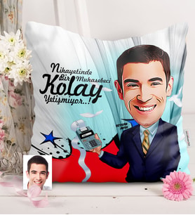 BK Gift Kişiye Özel Bay Muhasebeci Karikatürlü  Yastık  1