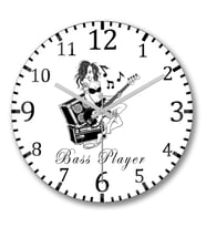 Bass Player Baixista - SlaPBass BR Duvar Saati Bombeli Gercek Cam