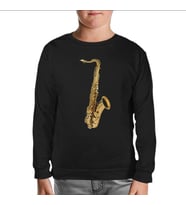 Saksafon Siyah Çocuk Sweatshirt