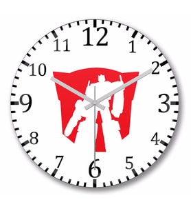 Transformers Symbol of Freedom  Duvar Saati Bombeli Gercek Cam
