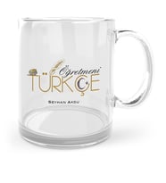 BK Gift Kişiye Özel Türkçe Öğretmeni Cam Kupa Bardak