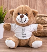 Baş Harfli Çiçek Tasarım Peluş Ayıcık