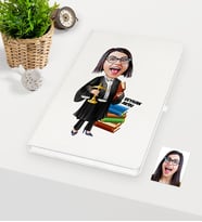 BK Gift Kişiye Özel Bayan Avukat Karikatürlü Beyaz Defter - 2