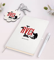 BK Gift Kişiye Özel Avcı Beyaz Defter Kalem Ve Anahtarlık Hediye Seti (Model 1)