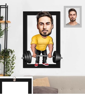 Kişiye Özel Sporcu Karikatürlü 3D Ahşap Tablo 30x47 Bay-7