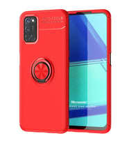 Microsonic Oppo A92 Kılıf Kickstand Ring Holder Kırmızı