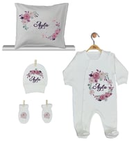Pia Baby Gl 1914-04 İsme Özel Yastık Tulum Set