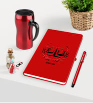 BK Gift Kişiye Özel Avukat Temalı Kırmızı Defter Kalem ve Termos Mug Seti - 2 (Model 1)