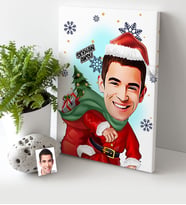 BK Gift Kişiye Özel Yılbaşı Temalı Bay Karikatürlü Kanvas Tablo (30x50cm.) - 4