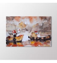 Arty Tablo Suluboya Tekneler ve İstanbul Tablo (Karışık)