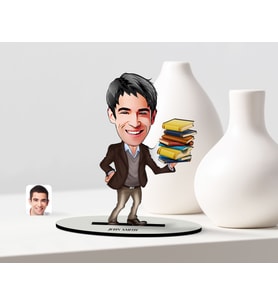BK Gift Kişiye Özel Bay Öğretmen Karikatür Ahşap Biblo  1