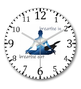 Breathe In Breathe Out Duvar Saati Bombeli Gercek Cam