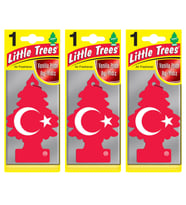 Little Trees 3'lü TÜRK Bayrağı Vanilya Aromalı Asma Oto Kokusu (Karışık)