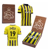 Fenerbahçe Lisanslı Çubuklu Çocuk Forma Orjinal Yeni Sezon - Kişiye Özel Forma -  Ahşap Kutulu (Lacivert)