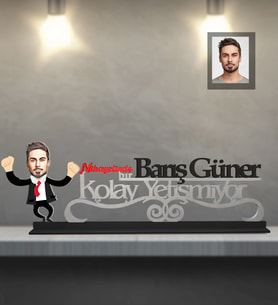 Kişiye Özel İş Adamı Karikatürlü Kolay Yetişmiyor Ahşap Biblo Bay-3