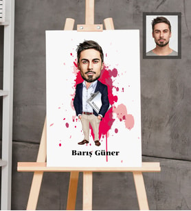 Kişiye Özel Patron Karikatürlü  Ahşap Tablo 30x47 Bay-25