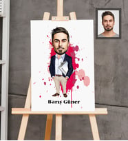 Kişiye Özel Patron Karikatürlü  Ahşap Tablo 30x47 Bay-25