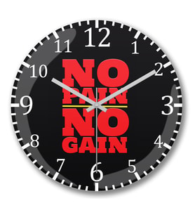 No Pain No Gain 2 Duvar Saati Bombeli Gercek Cam