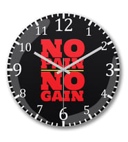 No Pain No Gain 2 Duvar Saati Bombeli Gercek Cam