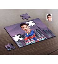 BK Gift Kişiye Özel Süper Baba Karikatürlü Ahşap Puzzle-1