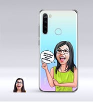 BK Gift Kişiye Özel Bayan Kolay Yetişmiyor Karikatürlü Xiaomi Redmi Note 8 İnce Şeffaf Silikon Telefon Kapağı-5 (Beyaz)