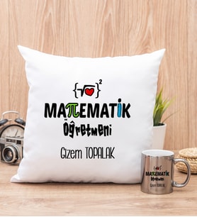 Matematik Öğretmeni Yastık ve Silver Kupa Bardak