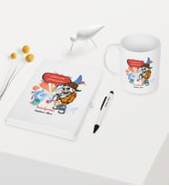BK Gift Kişiye Özel Resim Öğretmeni Temalı Beyaz Defter Kalem Kupa Seti - 1