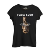 Hakuna Matata - Aslan Siyah Kadın Tshirt
