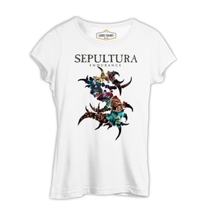 Sepultura - Endurance Logo Beyaz Kadın Tshirt