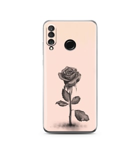 Gül Tasarımlı Süper Şeffaf Silikon Telefon Kılıfı Huawei P30 Lite 