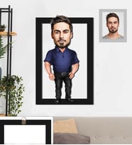 Kişiye Özel Erkek Karikatürlü 3D Ahşap Tablo 30x47 Model-7