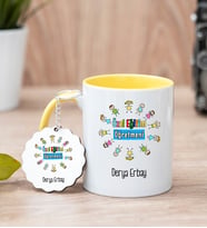 Özel Eğitim Öğretmeni Sarı Kupa Bardak Ve Anahtarlık Set