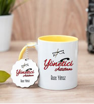 Yönetici Asistanı Sarı Kupa Bardak Ve Anahtarlık Set