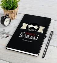 BK Gift Kişiye Özel Benim Yakışıklı Babam Siyah Defter Kalem Seti