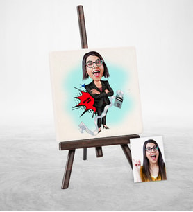BK Gift Kişiye Özel Bayan Muhasebeci Karikatür Şovaleli Doğal Taş  2