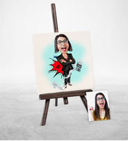 BK Gift Kişiye Özel Bayan Muhasebeci Karikatür Şovaleli Doğal Taş  2